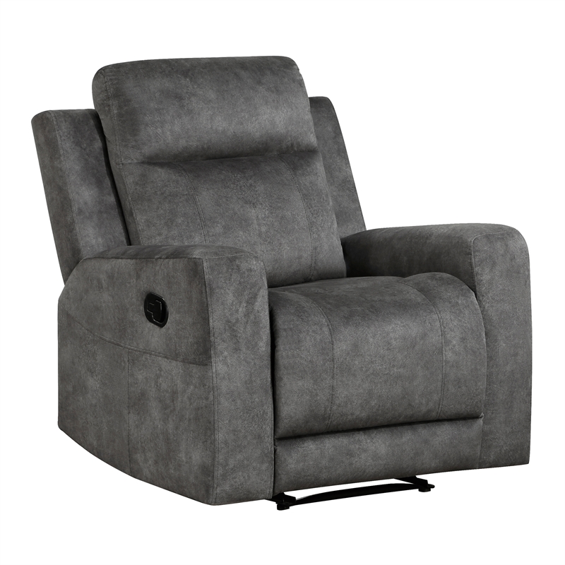 Lexicon Yates Microfiber Reclining Chair in Brownish gray