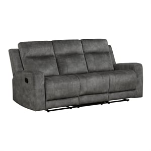 lexicon yates microfiber double reclining sofa in brownish gray