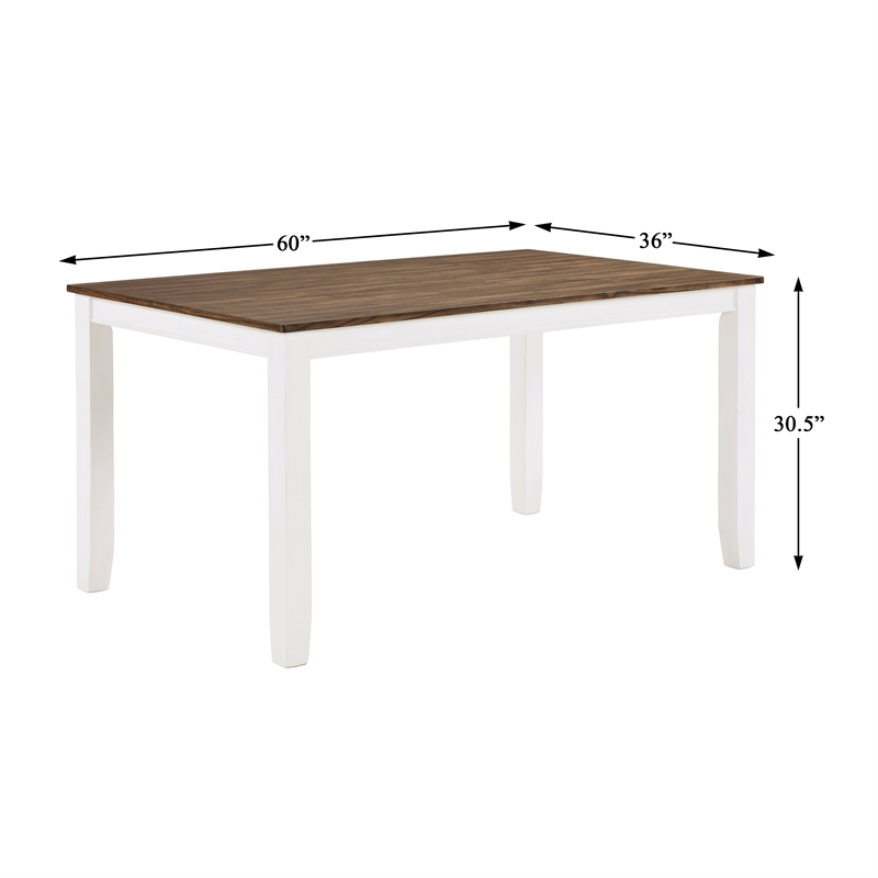 Lexicon Dobson Wood Dining Room Table and Chairs (set of 7) in Cherry and White