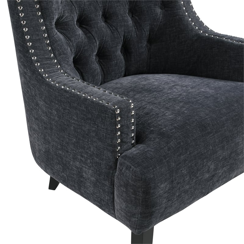 Lexicon Charisma Chenille Accent Chair in Black