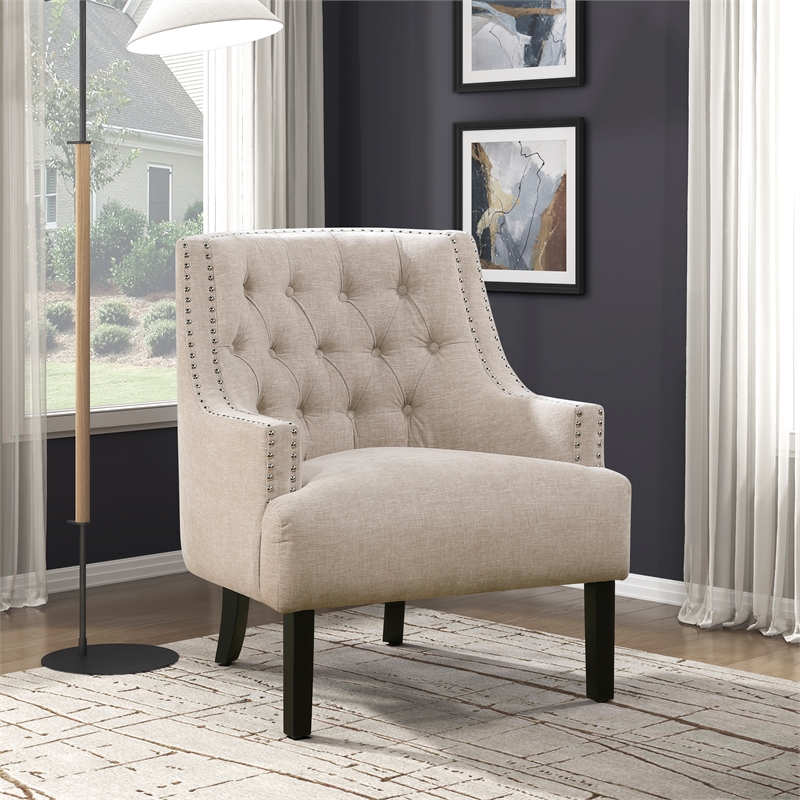 Lexicon Charisma Chenille Accent Chair in Beige