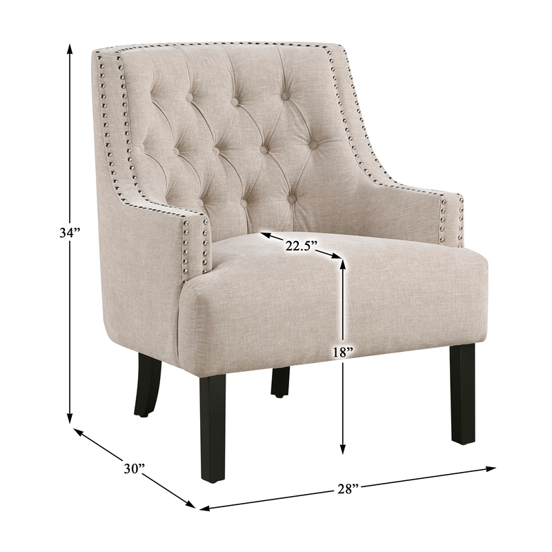 Lexicon Charisma Chenille Accent Chair in Beige