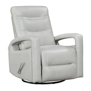 lexicon camden faux leather swivel glider reclining chair in smoke