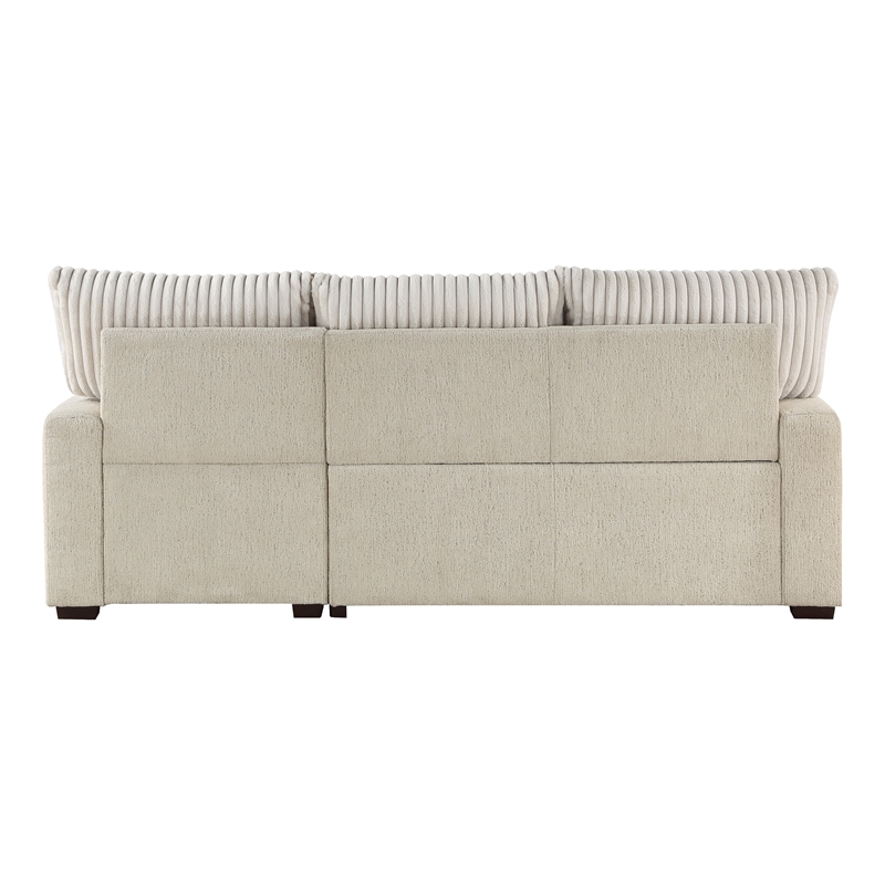 Lexicon Gallatin 2-Pcs Corduroy Sectional with Right Chaise in Beige& Light Gray