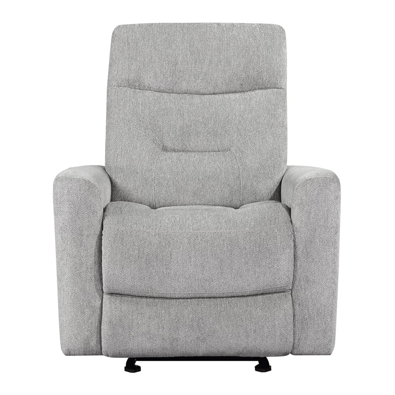 Lexicon Lyndon Chenille Glider Reclining Chair in Gray