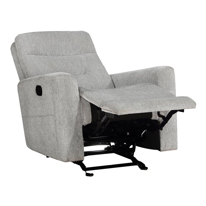 Lexicon Lyndon Chenille Glider Reclining Chair in Gray