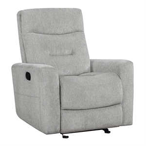 lexicon lyndon chenille glider reclining chair in gray