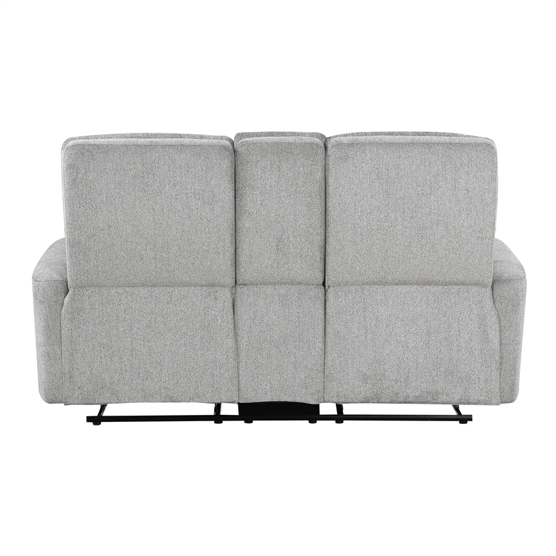 Lexicon Lyndon Chenille Double Reclining Love Seat with Center Console in Gray