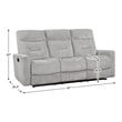 Lexicon Lyndon Chenille Double Reclining Sofa in Gray