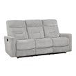 Lexicon Lyndon Chenille Double Reclining Sofa in Gray