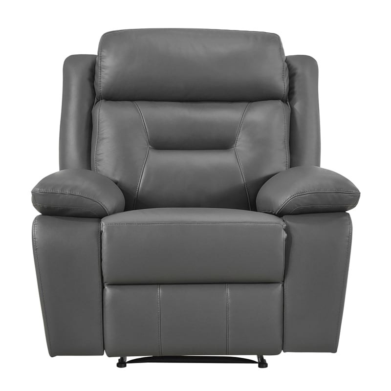 Lexicon Laconia Leather Reclining Chair in Dark gray