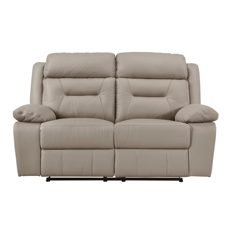 Lexicon Laconia Leather Double Reclining Love Seat in Latte