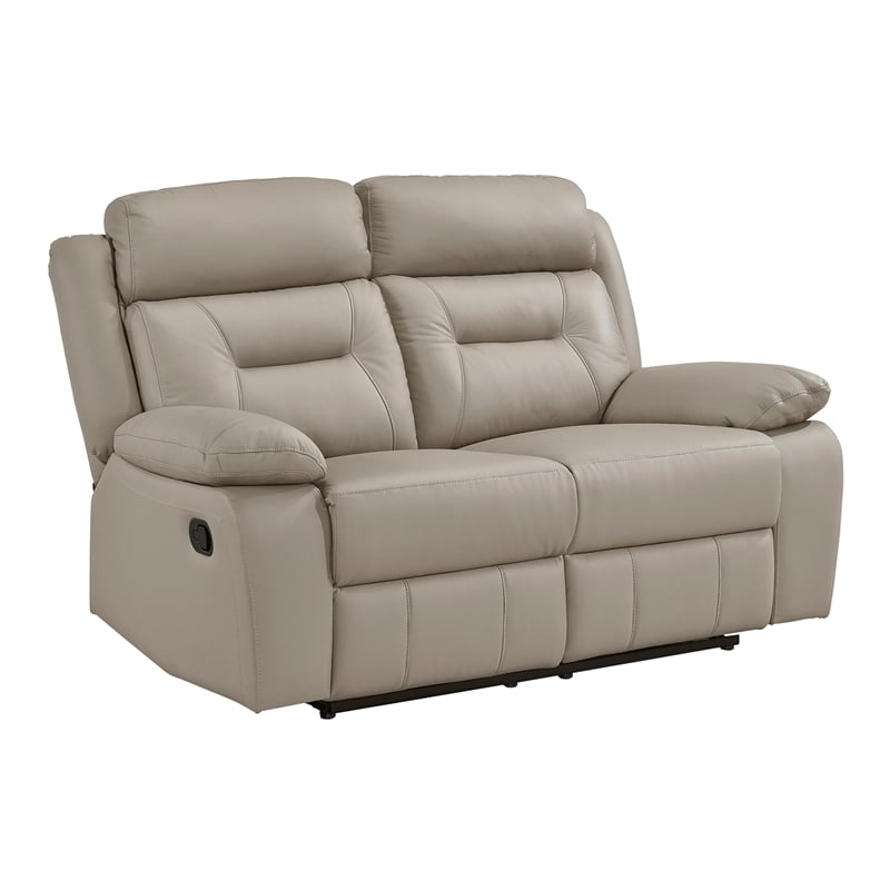 Lexicon Laconia Leather Double Reclining Love Seat in Latte