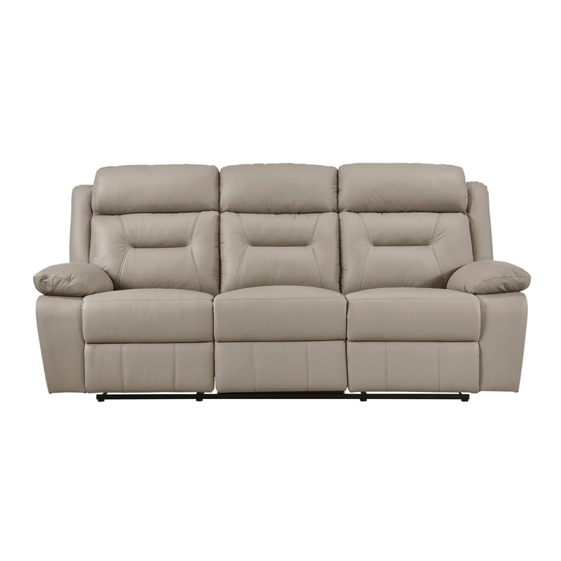 Lexicon Laconia Leather Double Reclining Sofa in Latte