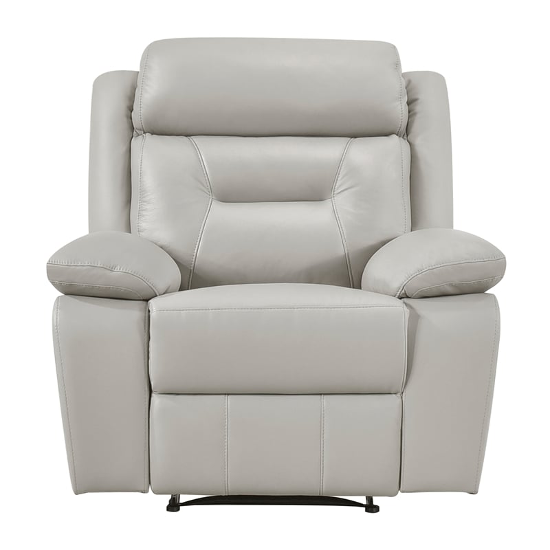 Lexicon Laconia Leather Reclining Chair in Silver