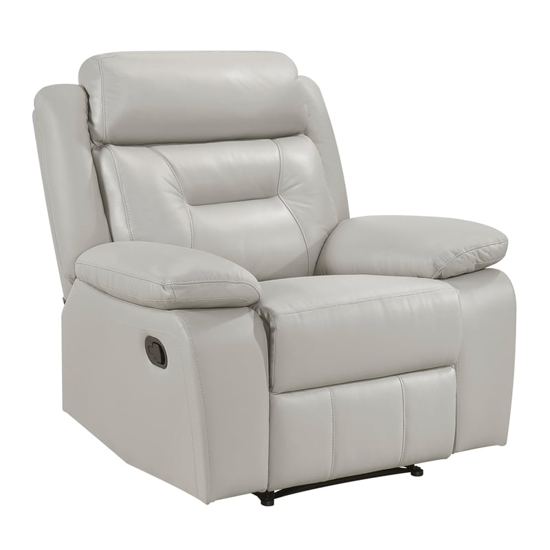 Lexicon Laconia Leather Reclining Chair in Silver