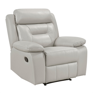 lexicon laconia leather reclining chair in silver