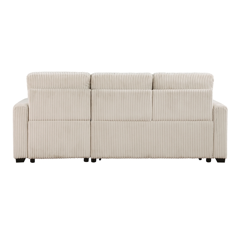 Lexicon Rhett 3-Piece Corduroy Reversible Sectional in Beige