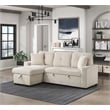 Lexicon Rhett 3-Piece Corduroy Reversible Sectional in Beige