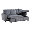 Lexicon Rhett 3-Piece Corduroy Reversible Sectional in Dark Gray