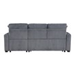 Lexicon Rhett 3-Piece Corduroy Reversible Sectional in Dark Gray
