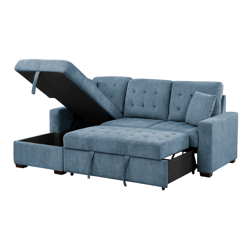 Lexicon Waitsfield 2-Piece Textured Sectional with Left Chaise in Blue
