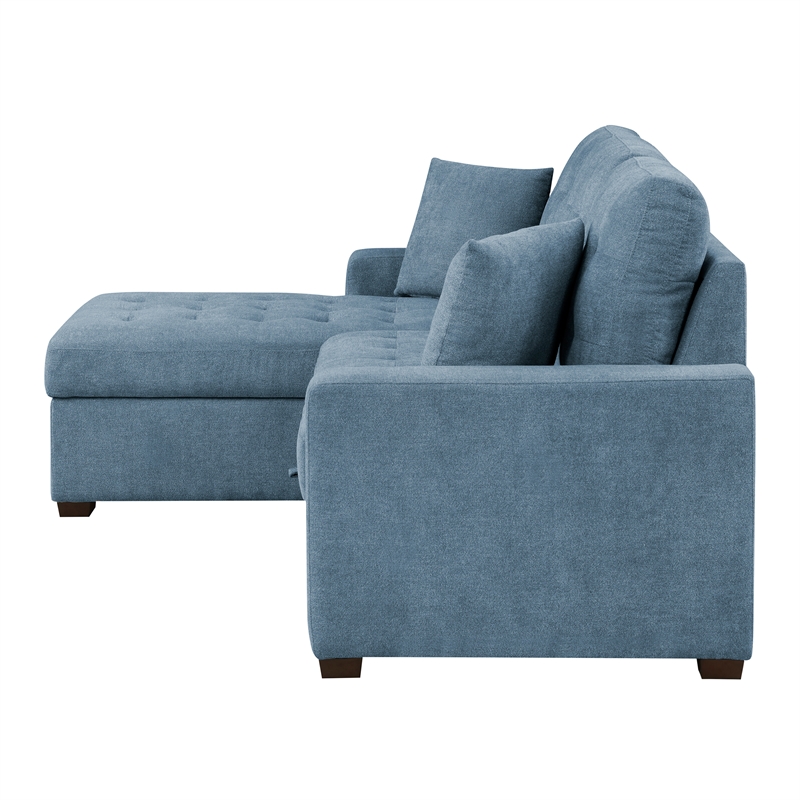 Lexicon Waitsfield 2-Piece Textured Sectional with Left Chaise in Blue