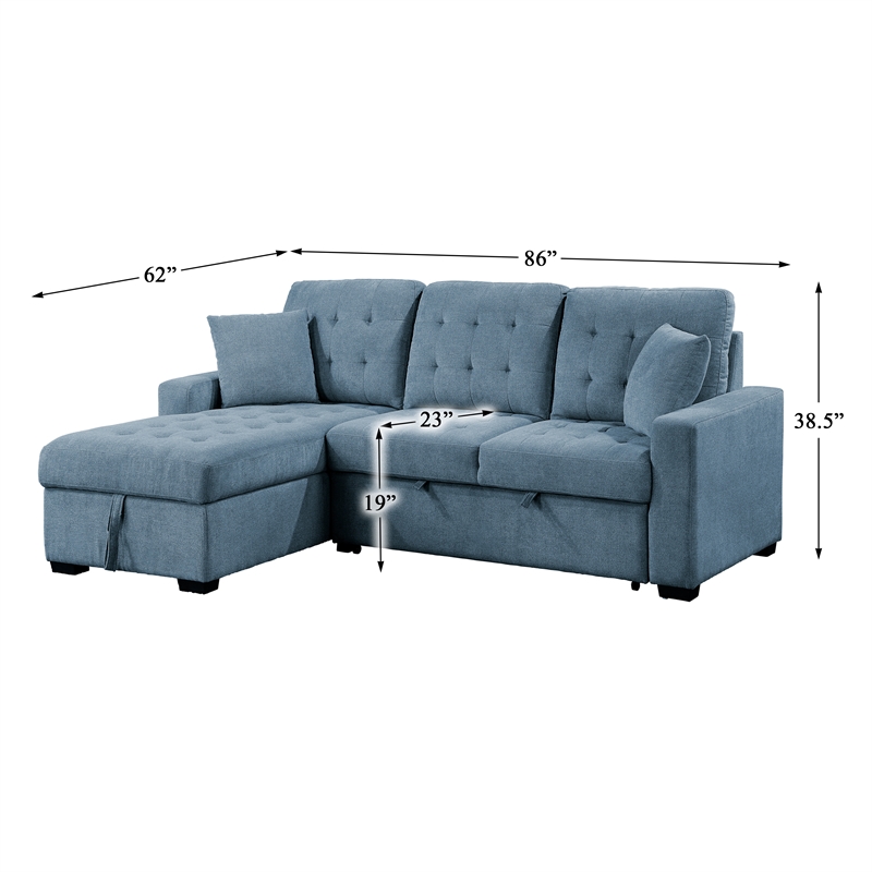 Lexicon Waitsfield 2-Piece Textured Sectional with Left Chaise in Blue