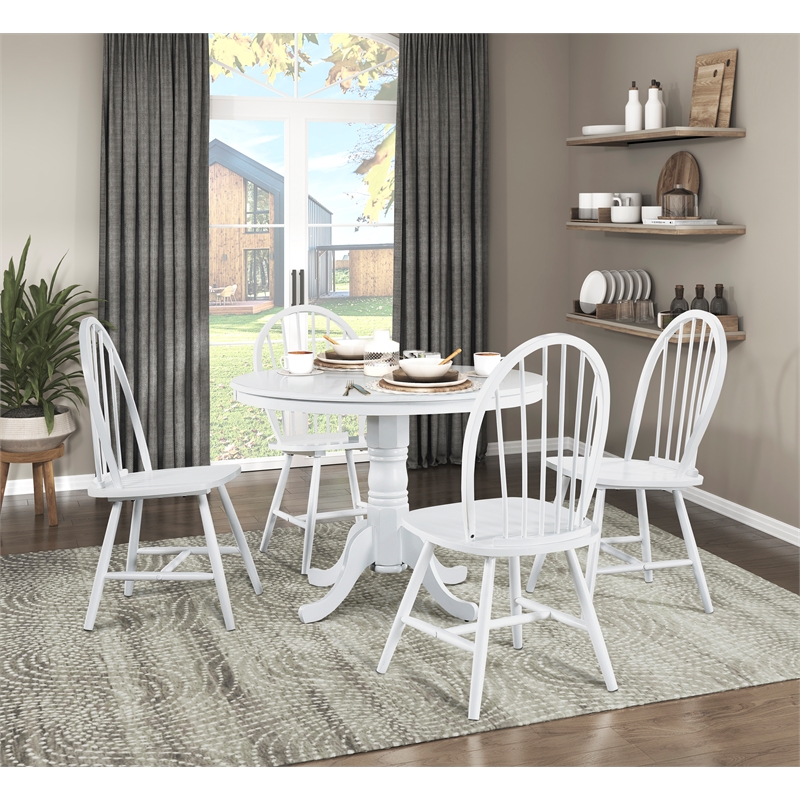 Lexicon Shelby 5-Piece Wood Dining set (1 table + 4 Side chairs) in White finish