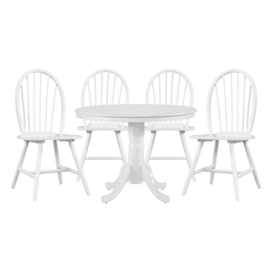 Lexicon Shelby 5-Piece Wood Dining set (1 table + 4 Side chairs) in White finish
