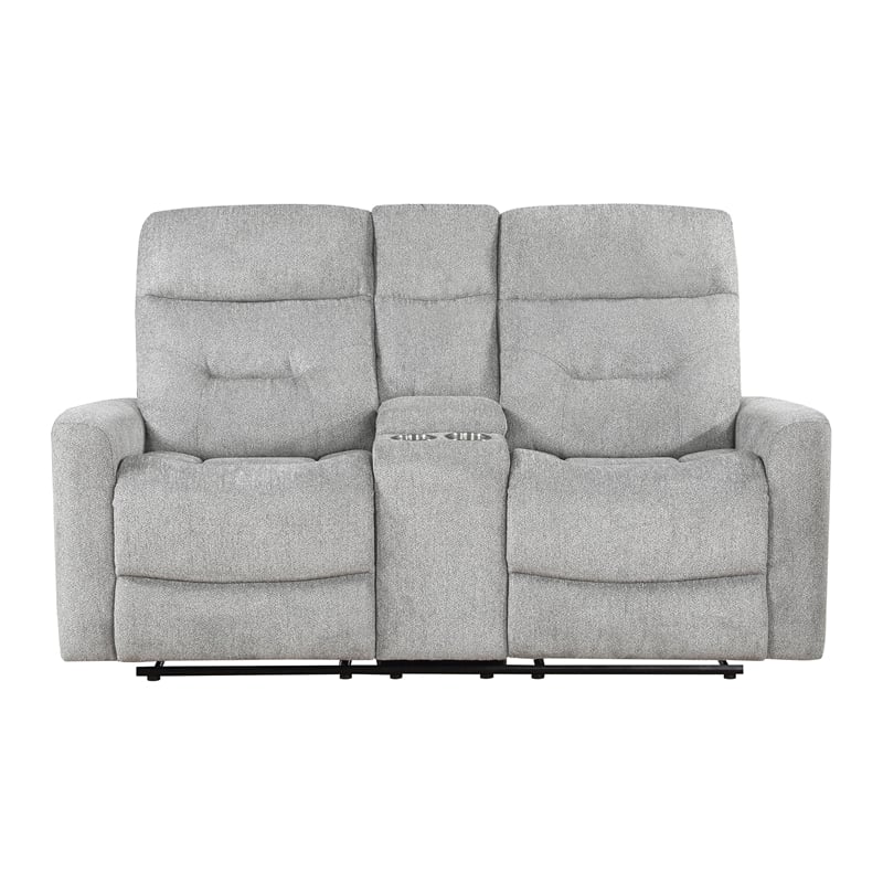 Lexicon Lyndon 2-Piece Chenille Sofa Set in Gray