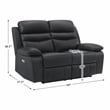 Lexicon Hancock 2-Piece Leather Sofa Set in Black