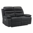 Lexicon Hancock 2-Piece Leather Sofa Set in Black