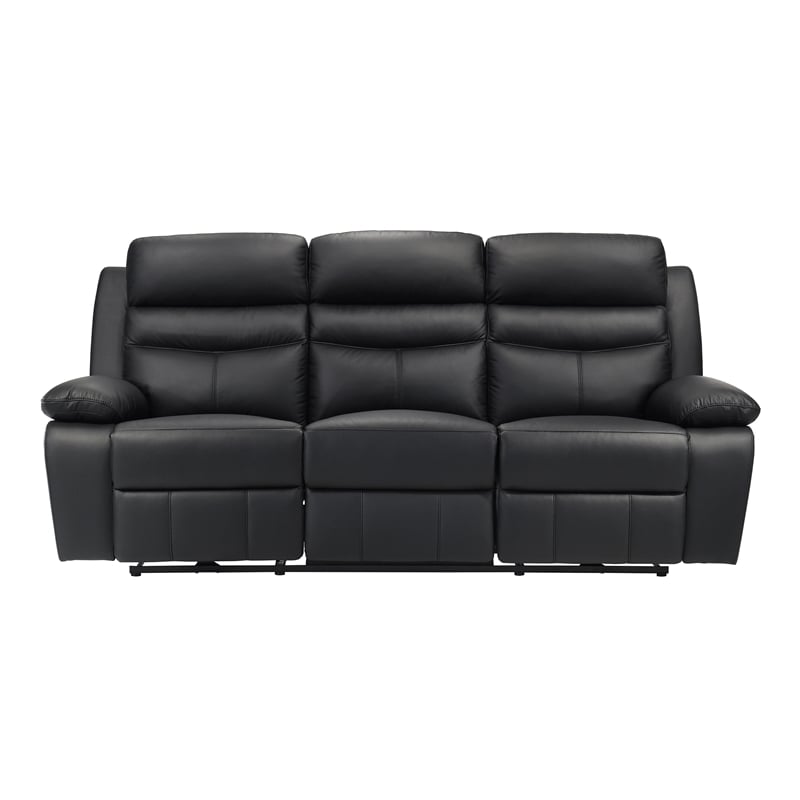 Lexicon Hancock 2-Piece Leather Sofa Set in Black