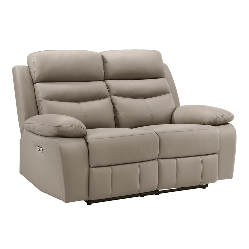 Lexicon Hancock 2-Piece Leather Sofa Set in Latte