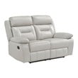 Lexicon Laconia 2-Piece Leather Sofa Set in Silver
