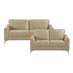 lexicon cazon 2-piece microfiber sofa set in sand