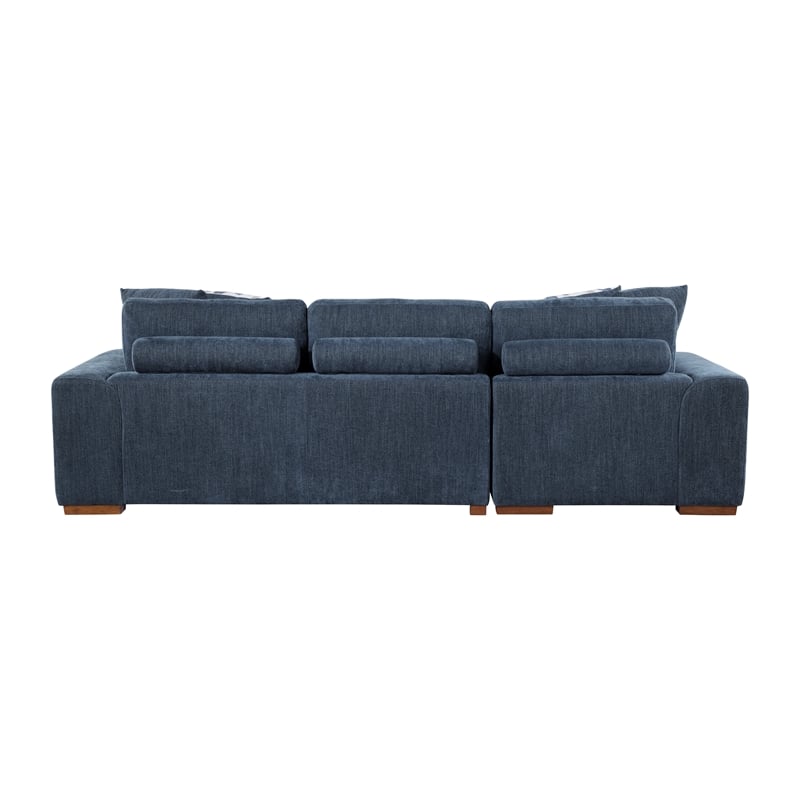 Lexicon Raife 2-Piece Chenille Sectional with Left Chaise in Blue