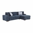 Lexicon Raife 3-Piece Chenille Sectional with Right Chaise and Ottoman in Blue