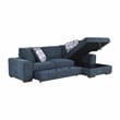 Lexicon Raife 3-Piece Chenille Sectional with Right Chaise and Ottoman in Blue