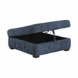 Lexicon Raife 3-Piece Chenille Sectional with Right Chaise and Ottoman in Blue