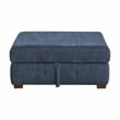 Lexicon Raife 4-Piece Chenille Sectional with Right Chaise and Ottoman in Blue