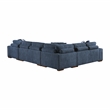 Lexicon Raife 4-Piece Chenille Sectional with Right Chaise and Ottoman in Blue