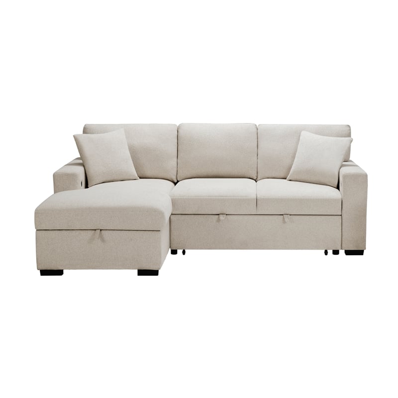 Lexicon Pompano Boucle Sectional with Left Chaise in Beige