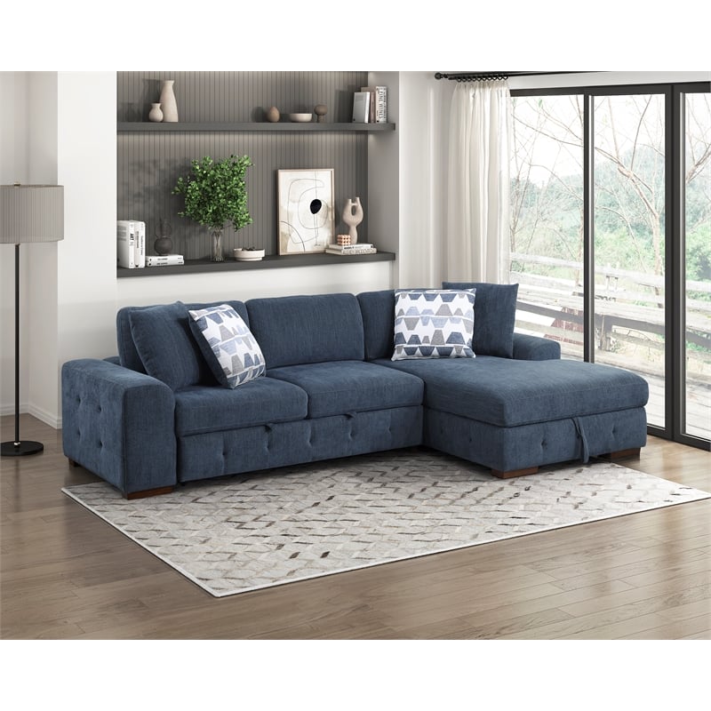 Lexicon Raife 2-Piece Chenille Sectional with Right Chaise in Gray