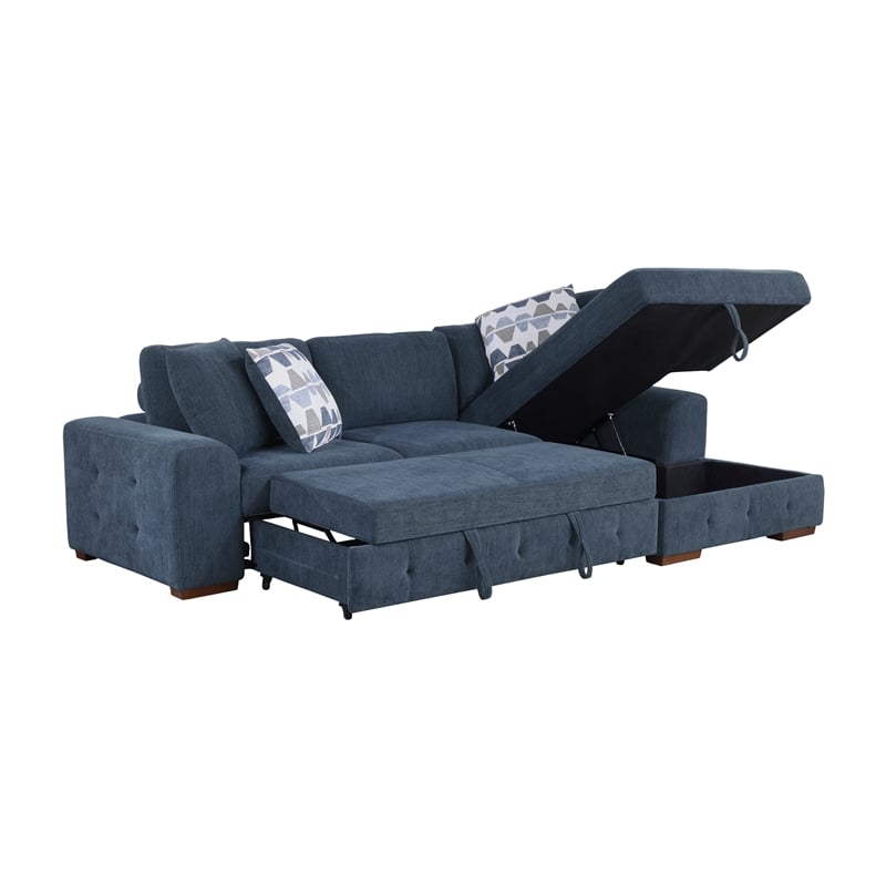 Lexicon Raife 2-Piece Chenille Sectional with Right Chaise in Gray