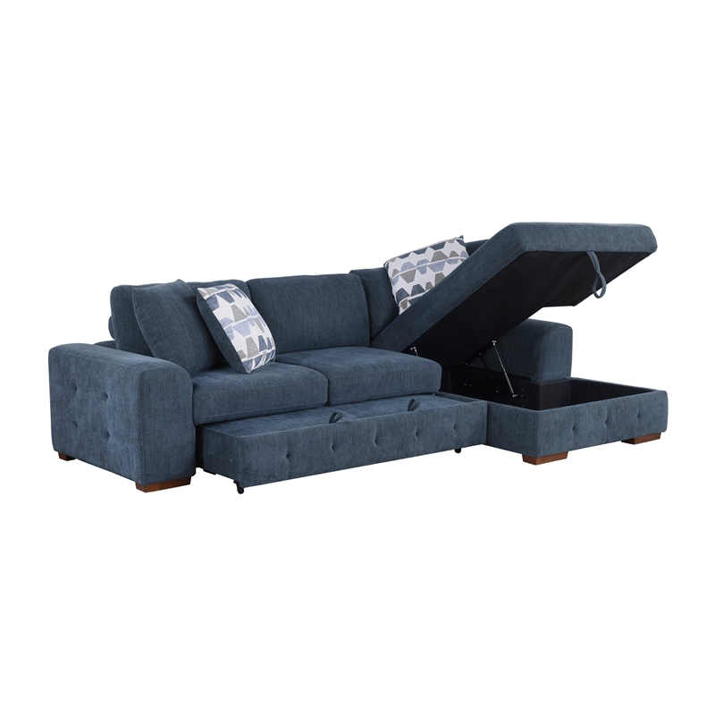 Lexicon Raife 3-Piece Chenille Sectional with Right Chaise and Ottoman in Gray