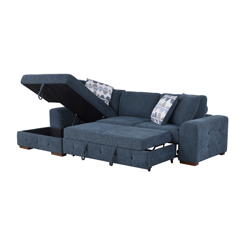 Lexicon Raife 3-Piece Chenille Sectional with Left Chaise and Ottoman in Gray