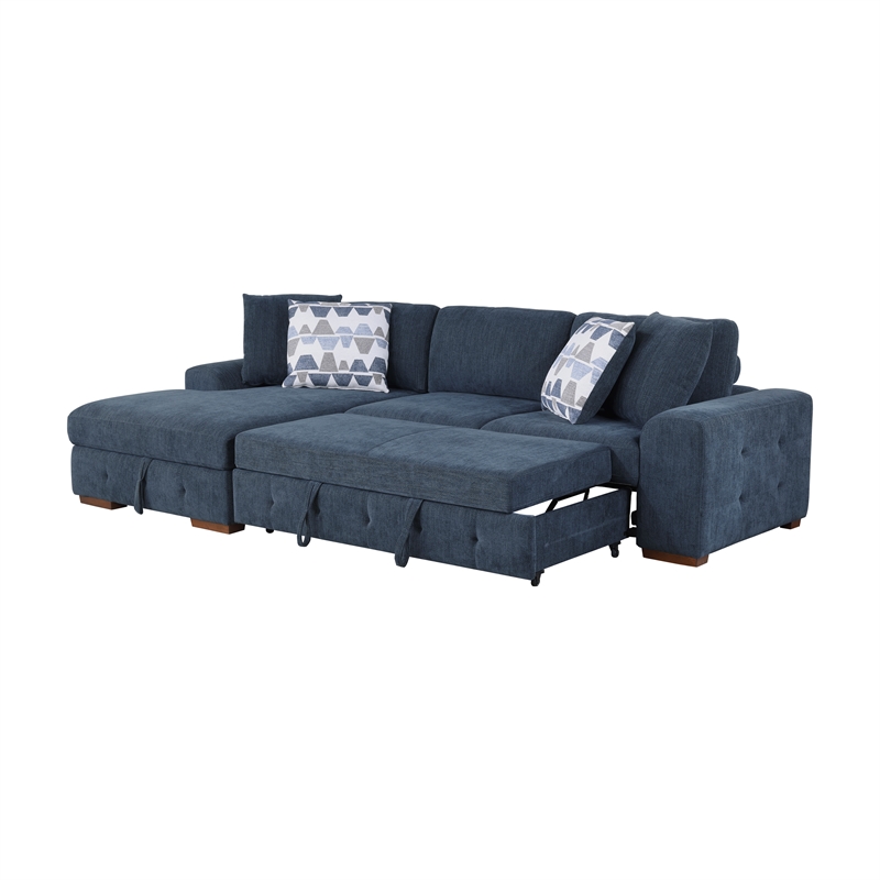 Lexicon Raife 3-Piece Chenille Sectional with Left Chaise and Ottoman in Gray