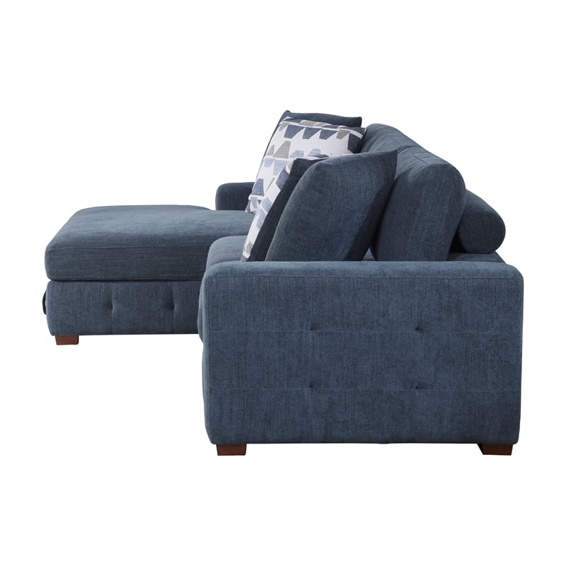 Lexicon Raife 3-Piece Chenille Sectional with Left Chaise and Ottoman in Gray